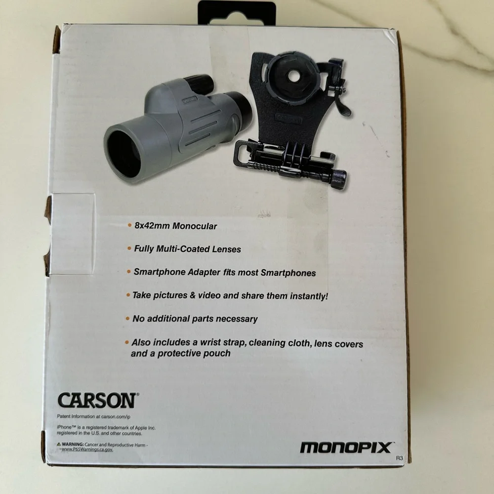 Carson Monopix Monocular with Smartphone Adapter, NEW IN BOX